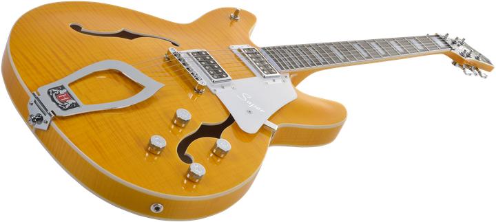 Image du produit Hagstrom Guitare électrique, Super Viking, Dandy Dandelion Flame (Guitare semi-acoustique)