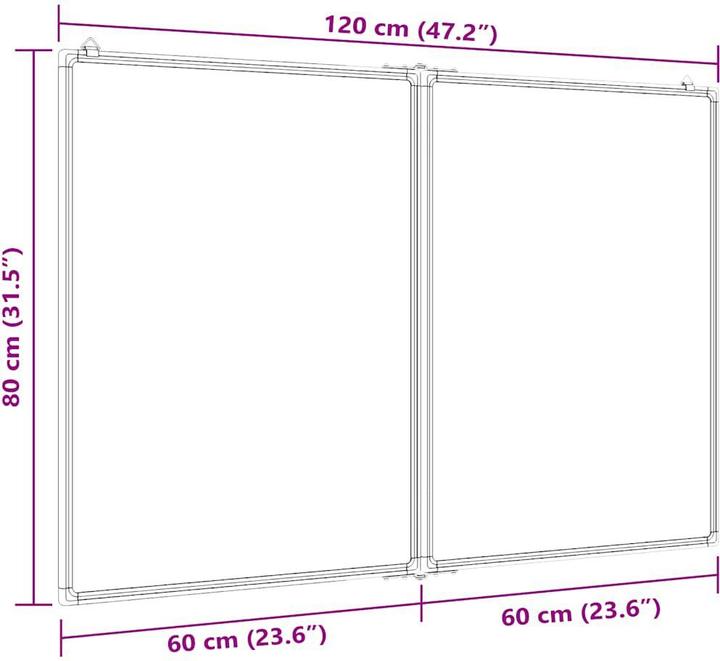 Image du produit vidaXL magnetisches Whiteboard (80 x 120 cm)