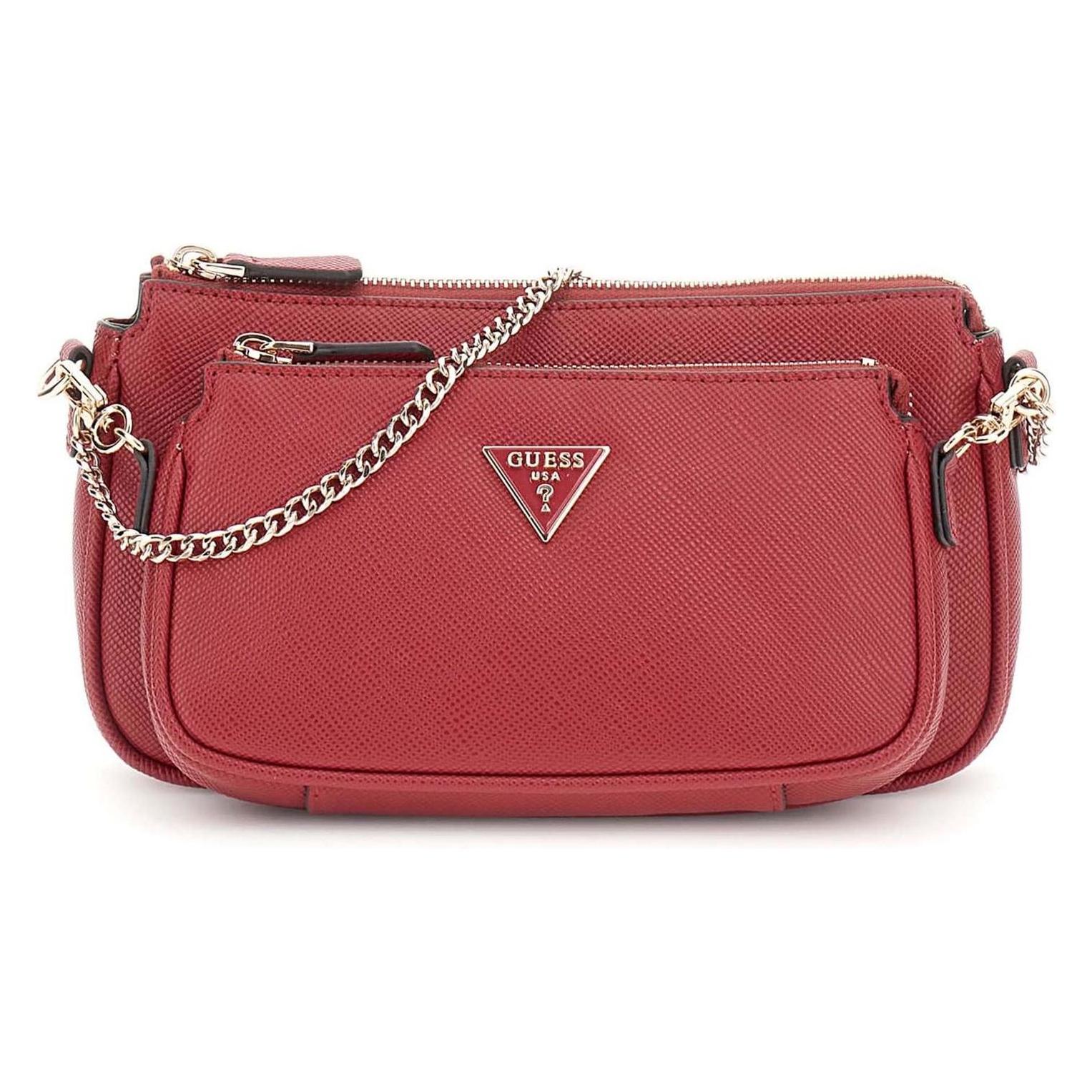 Guess, Vrouwen, Handtas, Noelle Ii Double Pouch Crossbody Bag, Rood