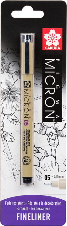 Image du produit Sakura Pigma Micron 05, Schwarz, 0,45 mm, Blisterpackung, 1 Stück (1x)