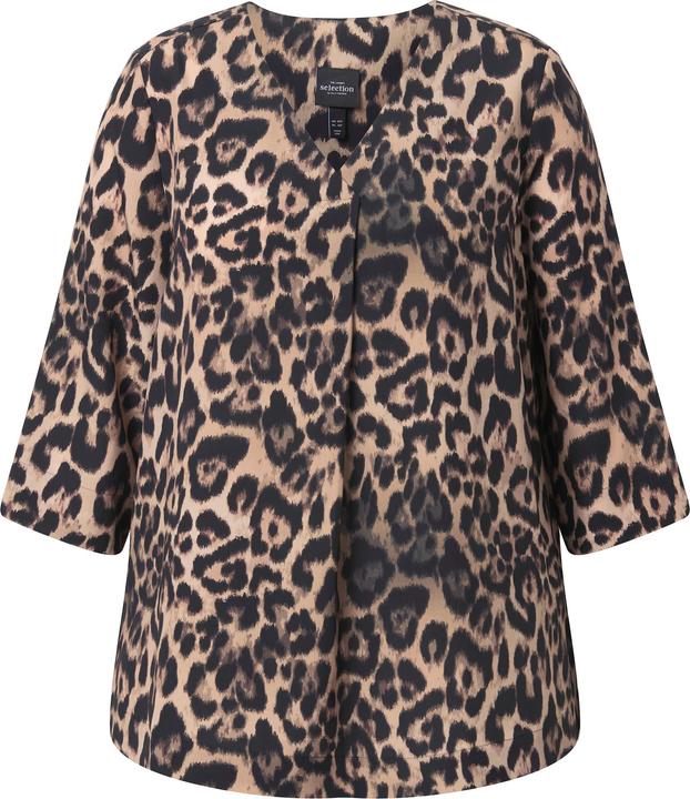 Actual product image Ulla Popken Leopard Print 3/4 Sleeve Lyocell Blouse (58)