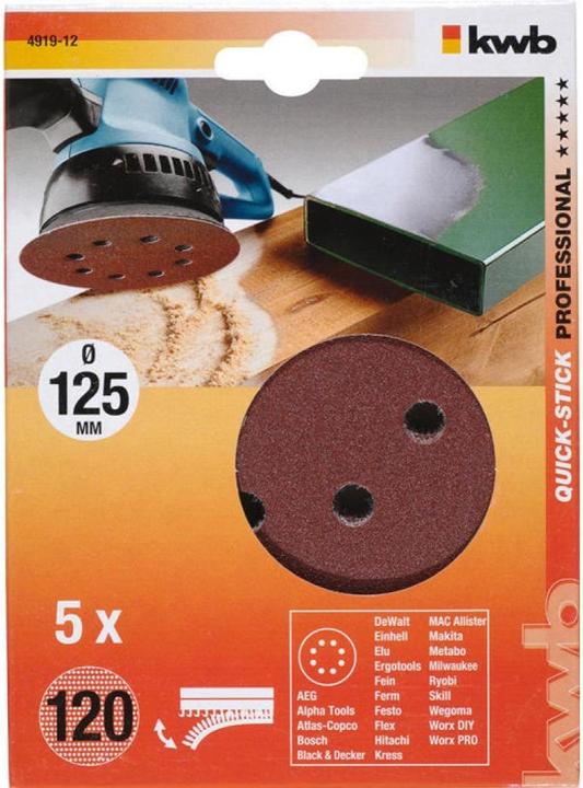 Actual product image kwb Velcro adhesive discs (120)