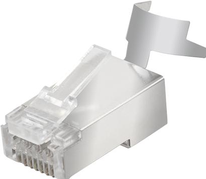 Produktbild LogiLink Cat.6A RJ45 Modular Stecker für Cat.6A & Cat.7 Verlegekabel, 10er Pack (Netzwerkkabel Stecker)