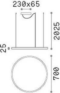 Produktbild Ideal lux ORACLE SLIM LED Pendelleuchte 38W ⌀700mm Schwarz neutralweiss 304410 (4500 lm)