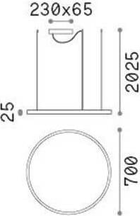 Immagine prodotto Ideal lux ORACLE SLIM Lampada a sospensione LED 38W ⌀700mm nero bianco neutro 304410 (4500 lm)
