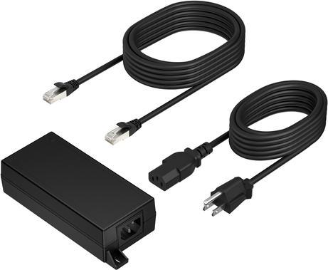 Actual product image Poly PoE++ 65W 2.5G Adapter with 3.66m CAT6A Cable and Power Cord (802.3bt (PoE++), 65 W)