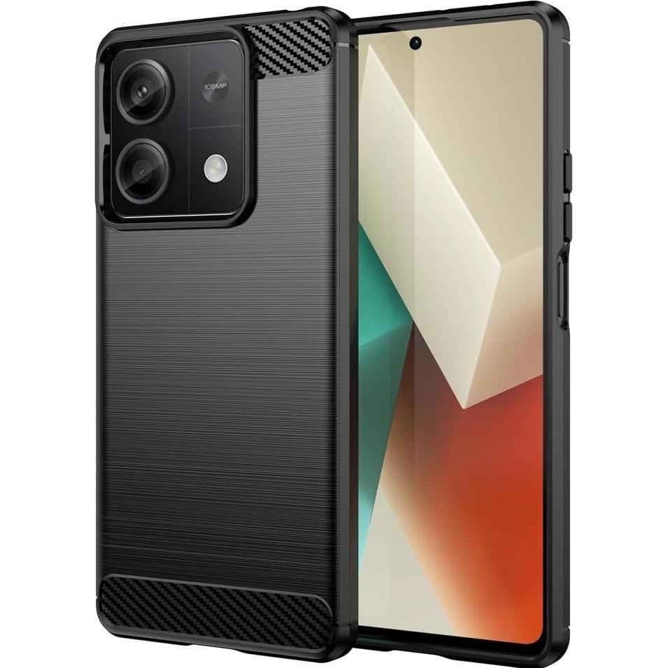 Screenguard Xiaomi Redmi Note 13 5G Hülle Carbon Brushed Soft TPU (Xiaomi Redmi Note 13 5G), Smartphone Hülle, Schwarz