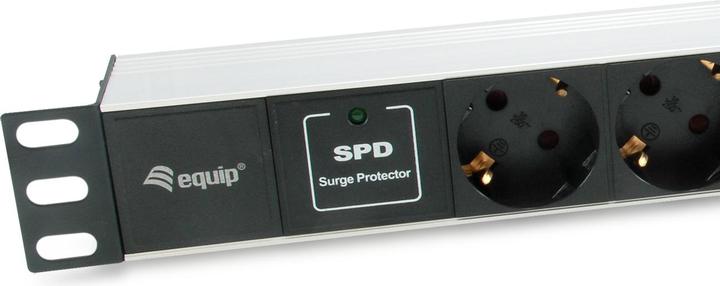 Produktbild equip Steckdosenleiste 1HE8fach Schuko16A, Kabl. si (7x, CEE 7/3, 1.80 m)