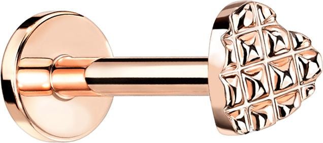 Actual product image Star Piercing Micro Labret internal thread rose gold heart with structure (Brass, Surgical steel 316L)