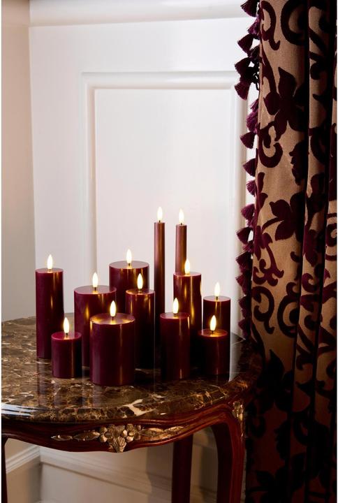 Produktbild Sirius LED-Kerzen Set Sille, 10/12.5/15cm,Bordeaux,Wiederaufladbar (3 x)