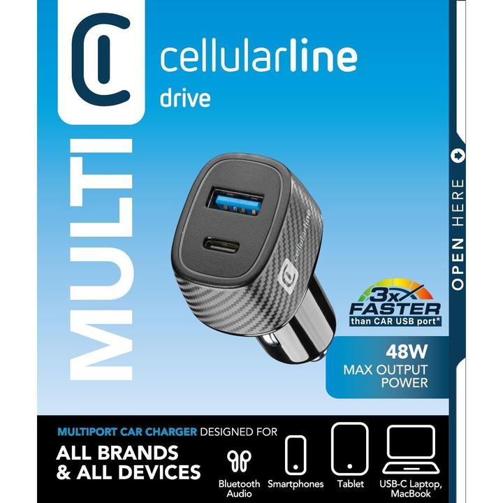 Image du produit Cellularline Car Multipower Ultra - iPhone, Samsung, Xiaomi, Oppo and other Smartphones and Tablets