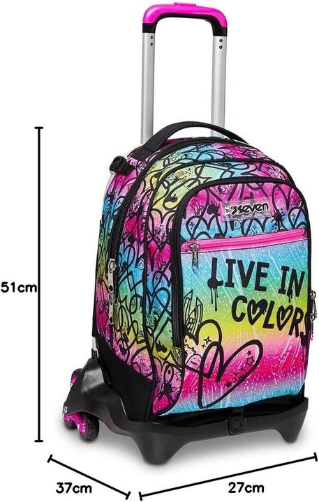 Actual product image Seven Three-Way Trolley Backpack with Removable Wheels and Adjustable Handle