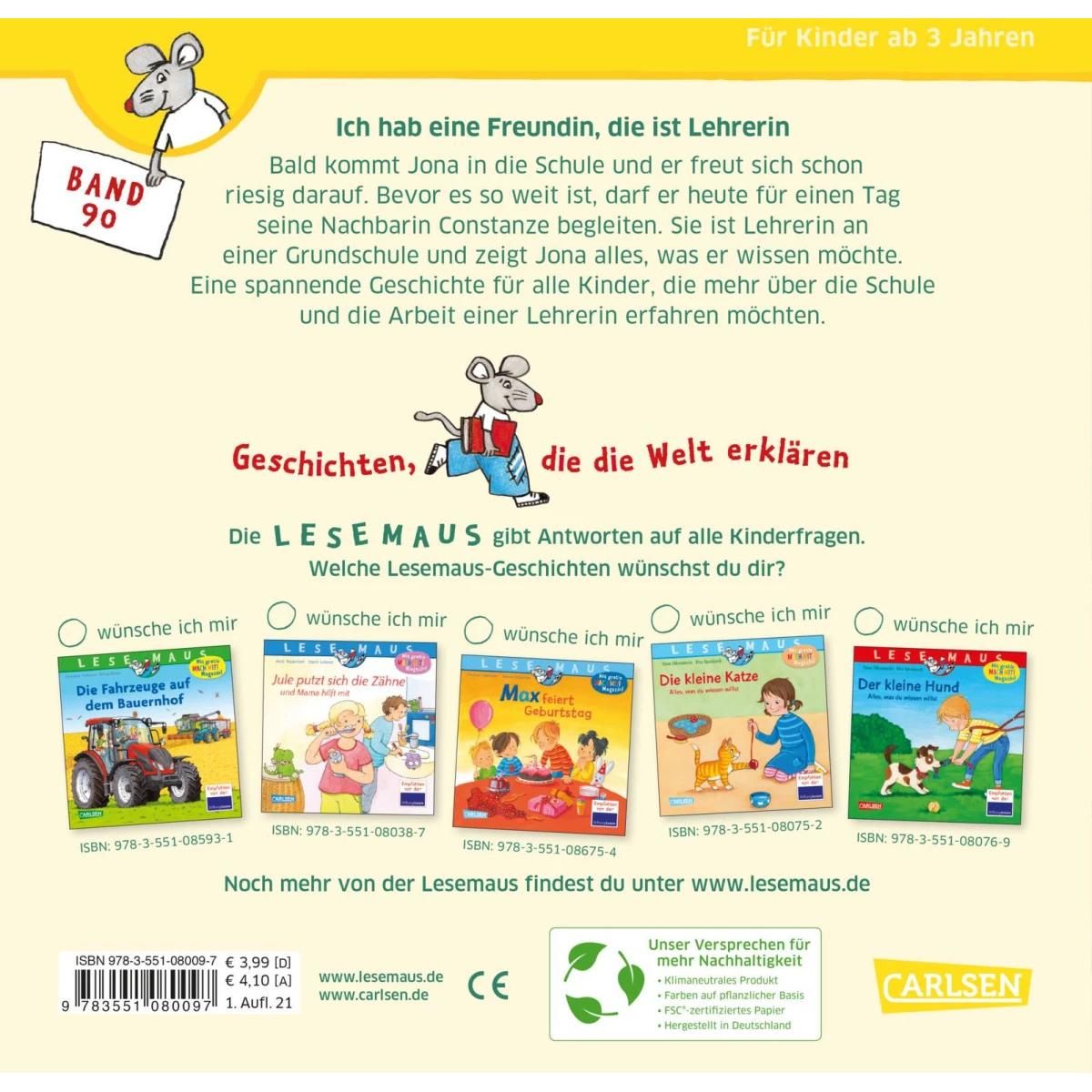 Thumbnail - LESEMAUS 90: Ich hab eine Freundin, die ist Lehrerin, Kinderbücher von Ralf Butschkow