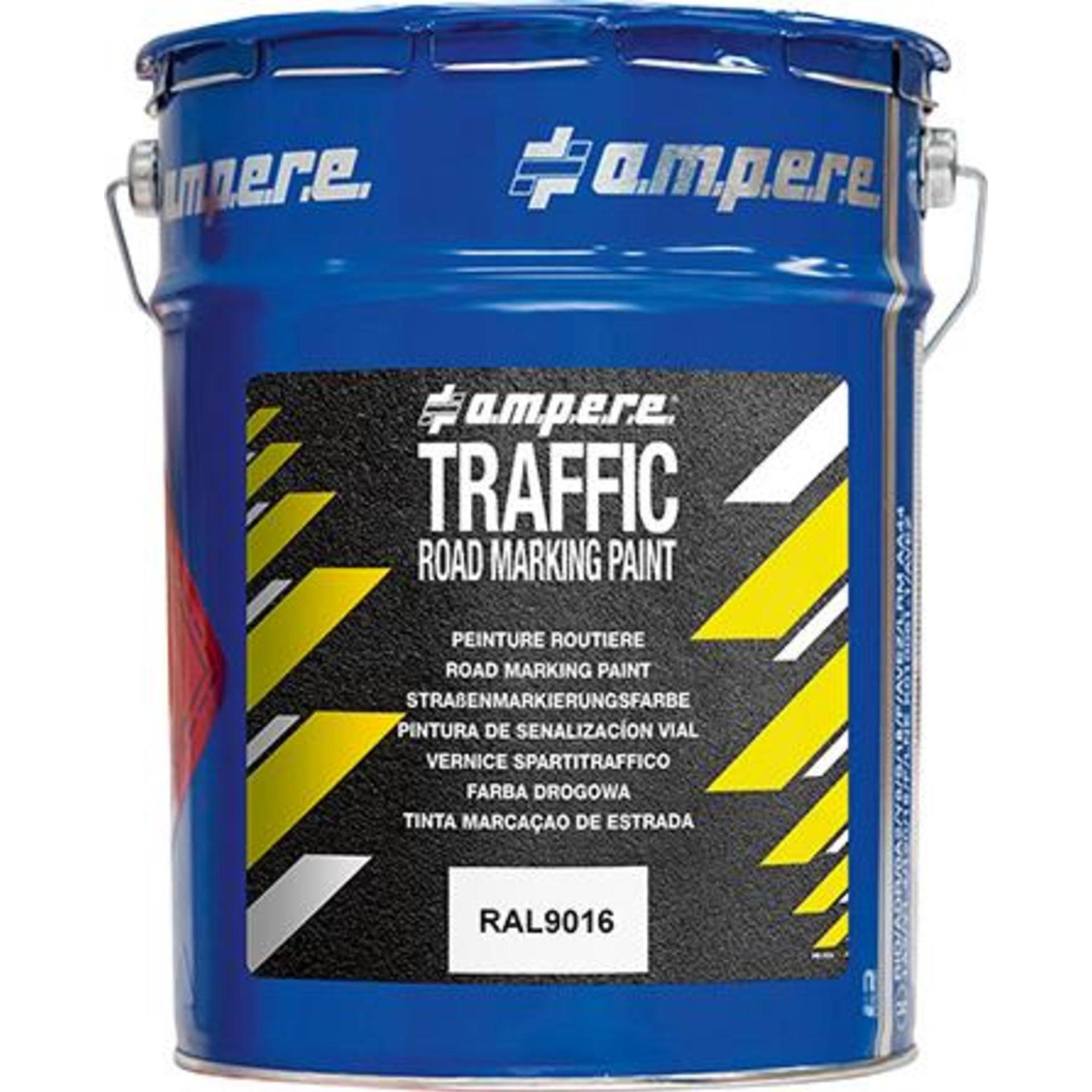 Ampere, Colore Speciale, Vernice Spartitraffico, Secchio Da 5 Kg, Bianco.