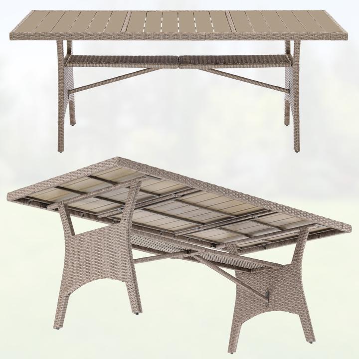 Actual product image Casaria Polyrattan WPC Garden Table (190 cm)