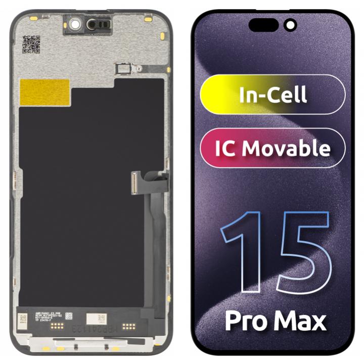 Productafbeelding JK Display Unit für iPhone 15 Pro Max, In-Cell Version, Schwarz (Scherm, Apple iPhone 15 Pro Max)