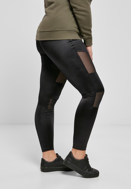 Actual product image Urban Classics Ladies Shiny Tech Mesh Leggings (S)