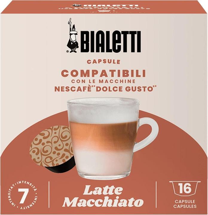 Bialetti Capsule di caffè Latte Macchiato Dolce Gusto 16 capsule (16 x Porta.)