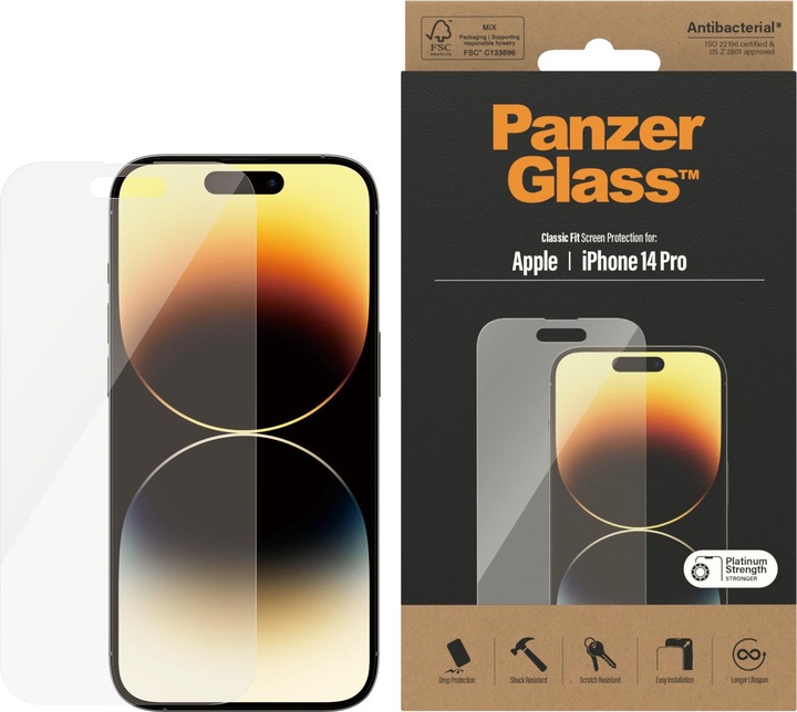 Productafbeelding PanzerGlass Classic Fit (1 Stuk, Apple iPhone 14 Pro)