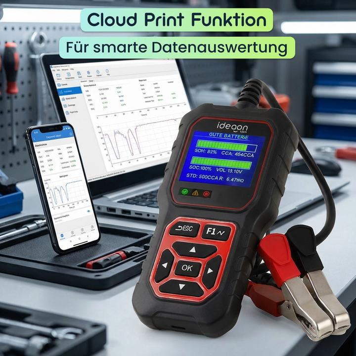 Produktbild Ideoon Digitaler 5-36V Batterietester mit 2.4 Zoll LCD Farbdisplay, Autobatterie Prüfgerät
