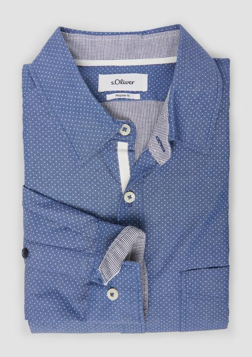 Immagine prodotto s.Oliver Hemd Regular Fit: Gemustertes Langarmhemd mit Brusttasche (S)