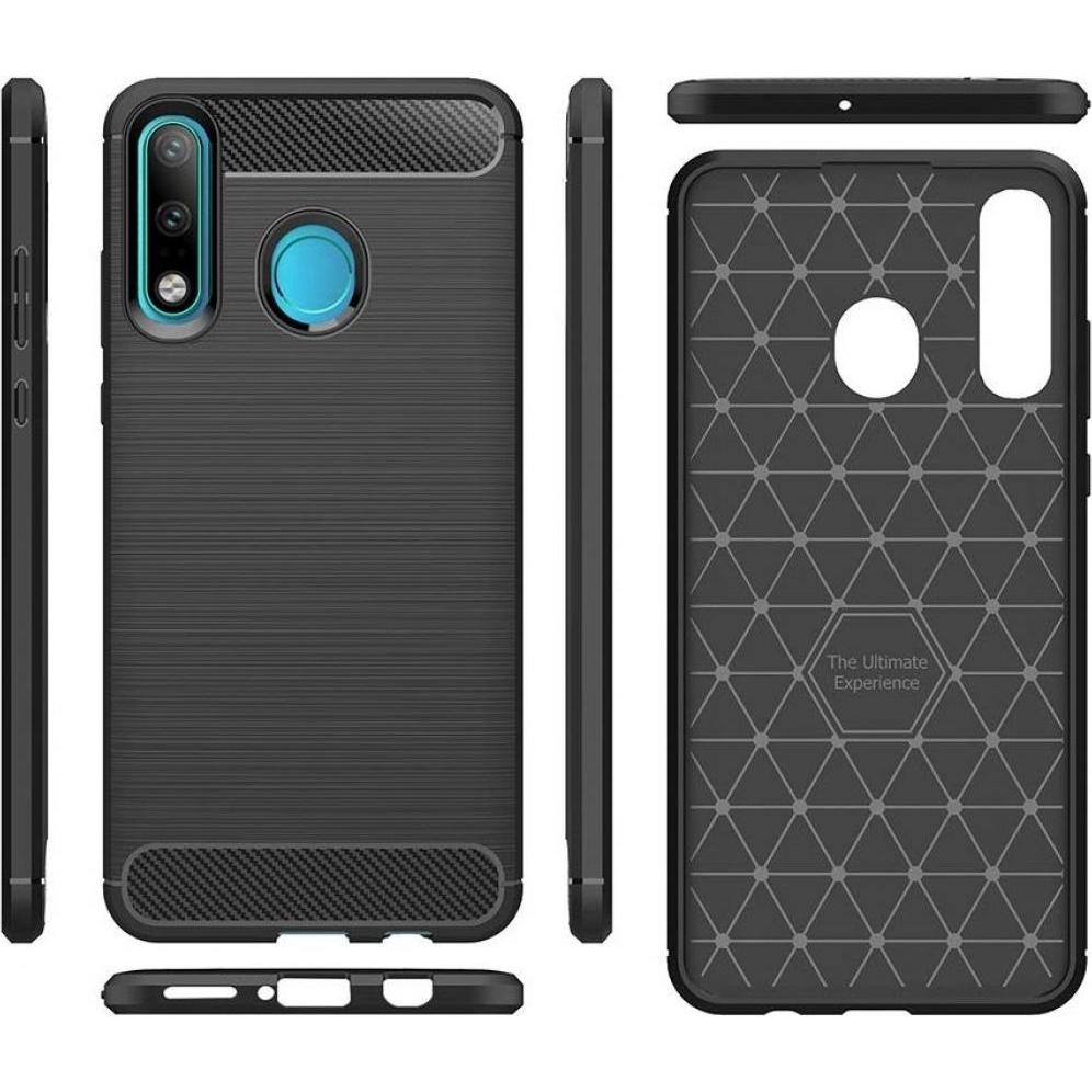 Thumbnail - Screenguard Huawei P30 Lite Hülle Carbon Brushed Soft TPU (Huawei P30 Lite), Smartphone Hülle, Schwarz