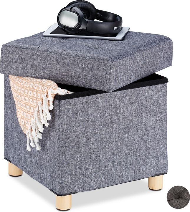 Immagine prodotto Relaxdays Sgabello con Contenitore, Imbottitura Morbida