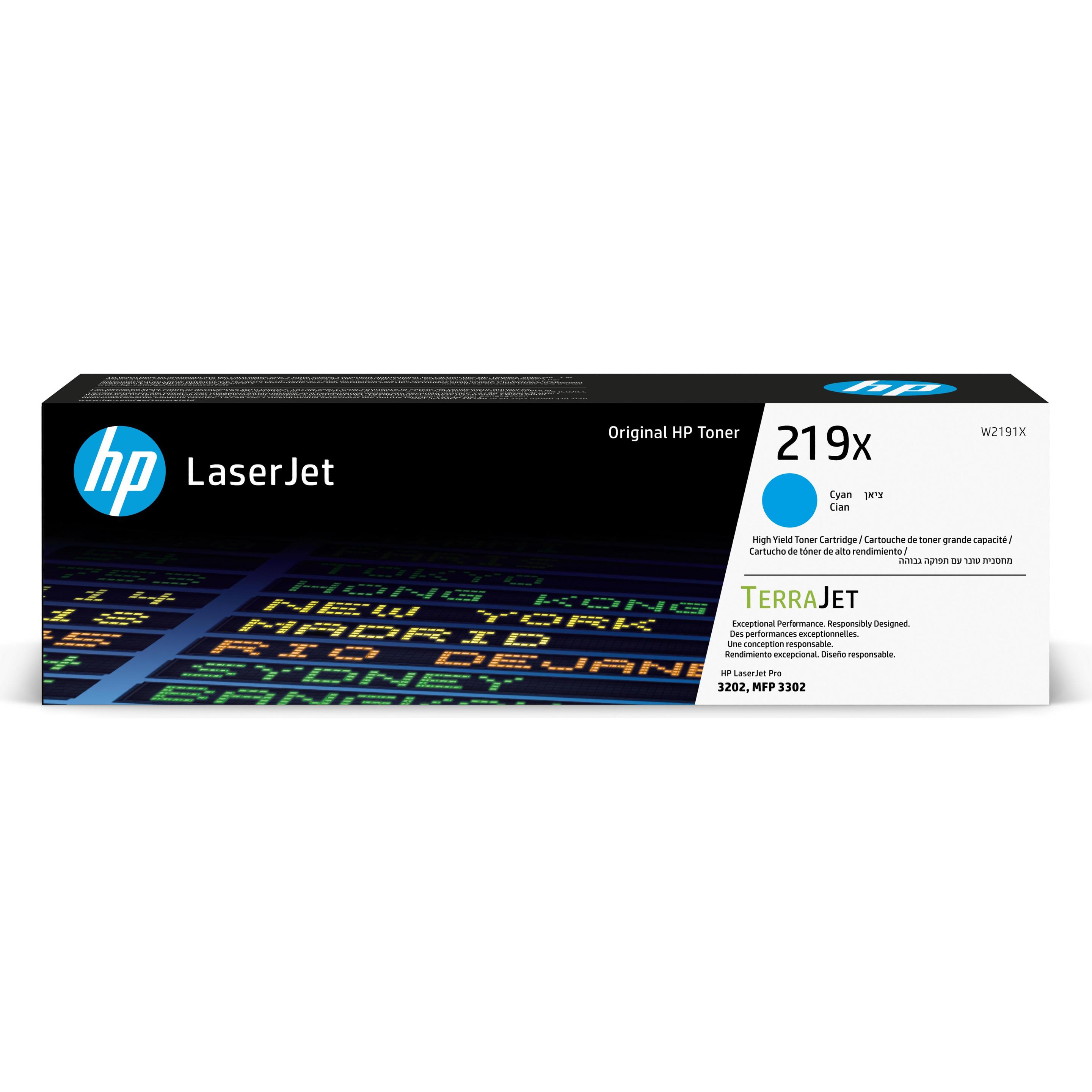 HP, Toner, 219X Cyan Original LaserJet-Tonerkartusche mit hoher Reichweite, 2500 Seiten, Cyan, 1 Stück(e) (C)