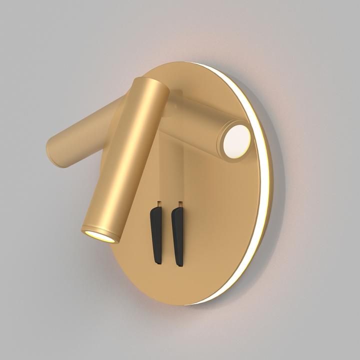 Produktbild Maytoni Ios 176 LED Wandleuchte 9W rund Matt-Gold Warmweiss (275 lm)