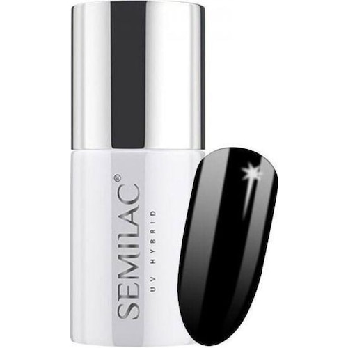 Semilac, Nagellack, Hybrid Gel 300 Perfect Black 7 ml (300 Perfect Black, UV-Gel Lack)