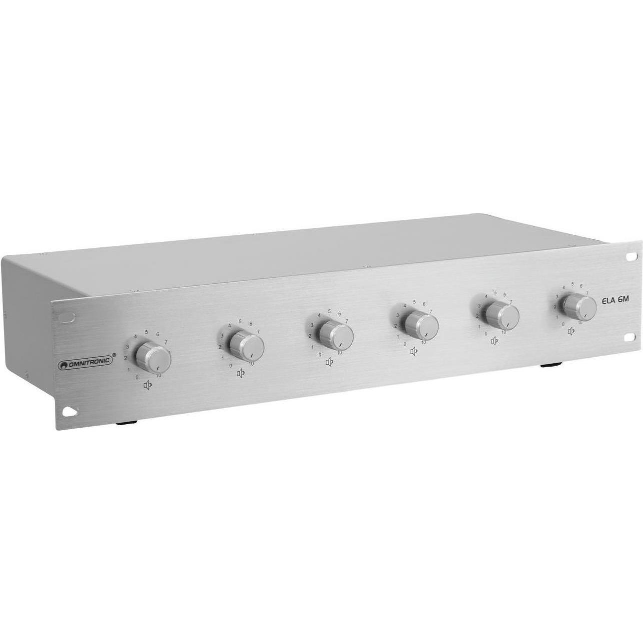 Omnitronic ELA 6MZonen LSRegler si, Lautsprecher Bauteile, Silber