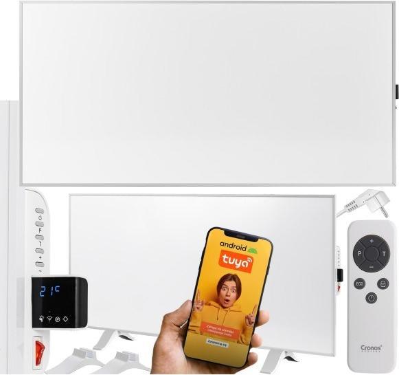 Actual product image Cronos Synthelith Pro CRP-770TWP 770W grey infrared heater with WiFi and remote control (770 W)