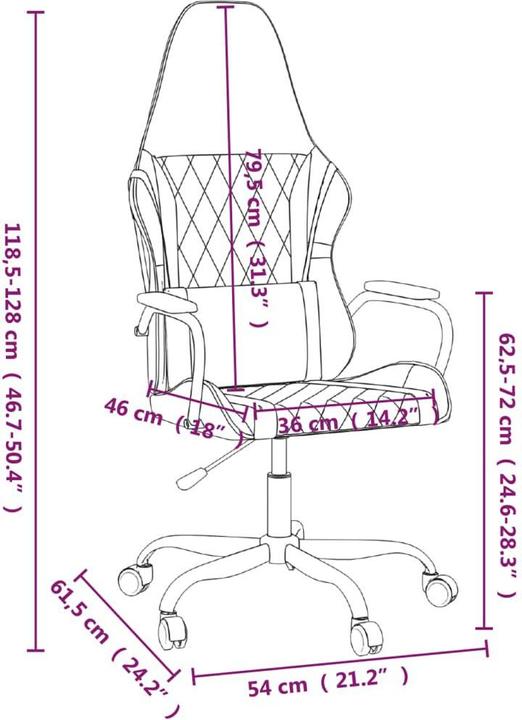 Image du produit vidaXL Gaming-Stuhl mit Massagefunktion Schwarz und Grün