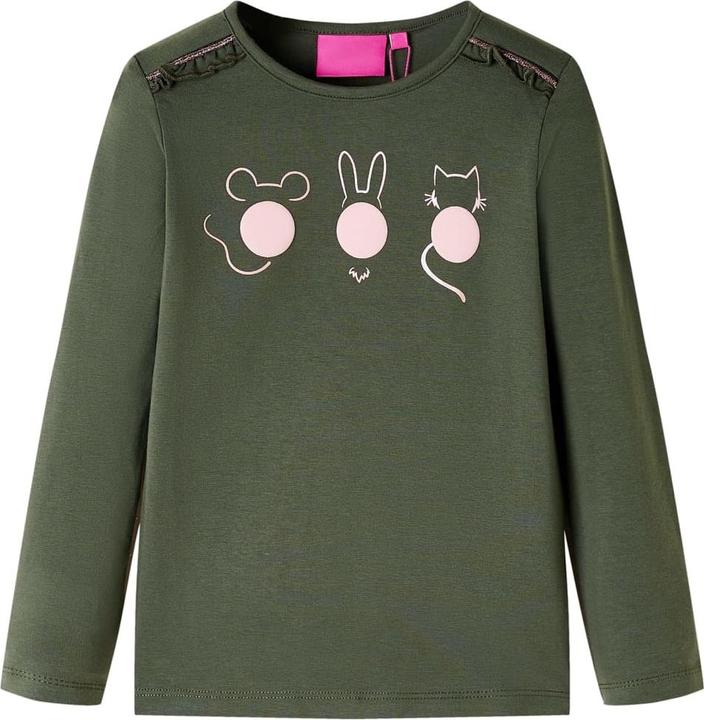 Produktbild vidaXL Kinder-Langarmshirt Khaki 104,Material: 95 % Baumwolle. 5