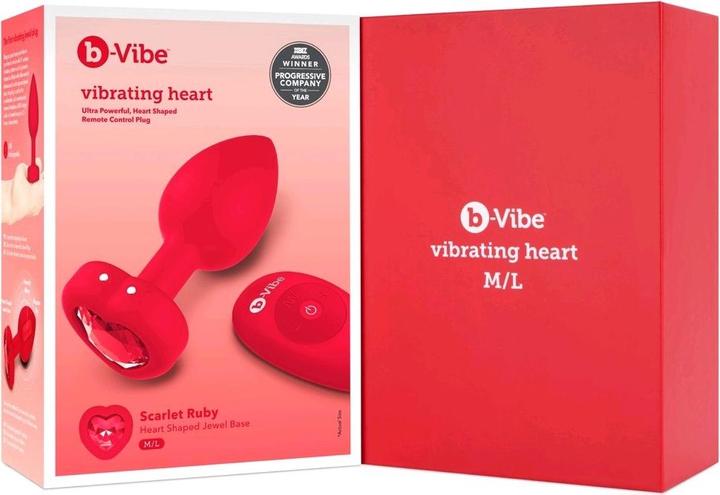 Produktbild Earthly Body B-Vibe - Vibrating Heart Plug M/L Red