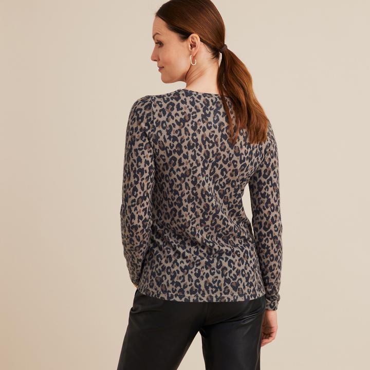 Actual product image Anne Weyburn Patterned shirt made from soft brushed thermal material (34)