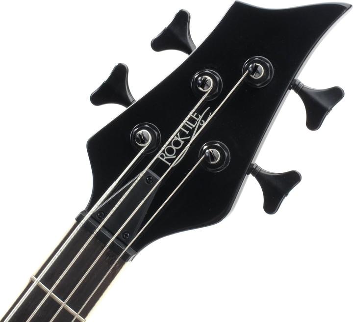Produktbild Rocktile BattleBone E-Bas mit Humbucker Pickups, Skull Dots Inlays und High-Gloss-Finish (E-Bass)