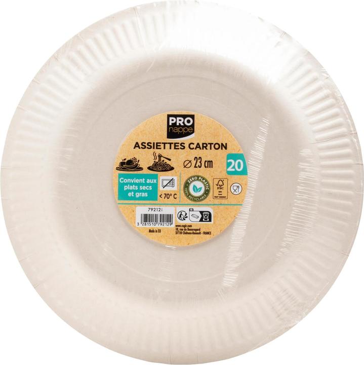 Produktbild PROnappe 20 Pappteller Ø 23,0 cm (23 cm)