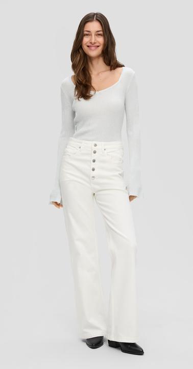 Produktbild s.Oliver Strickpullover Leichter Ripppullover mit Glitzereffekt (S, XS)