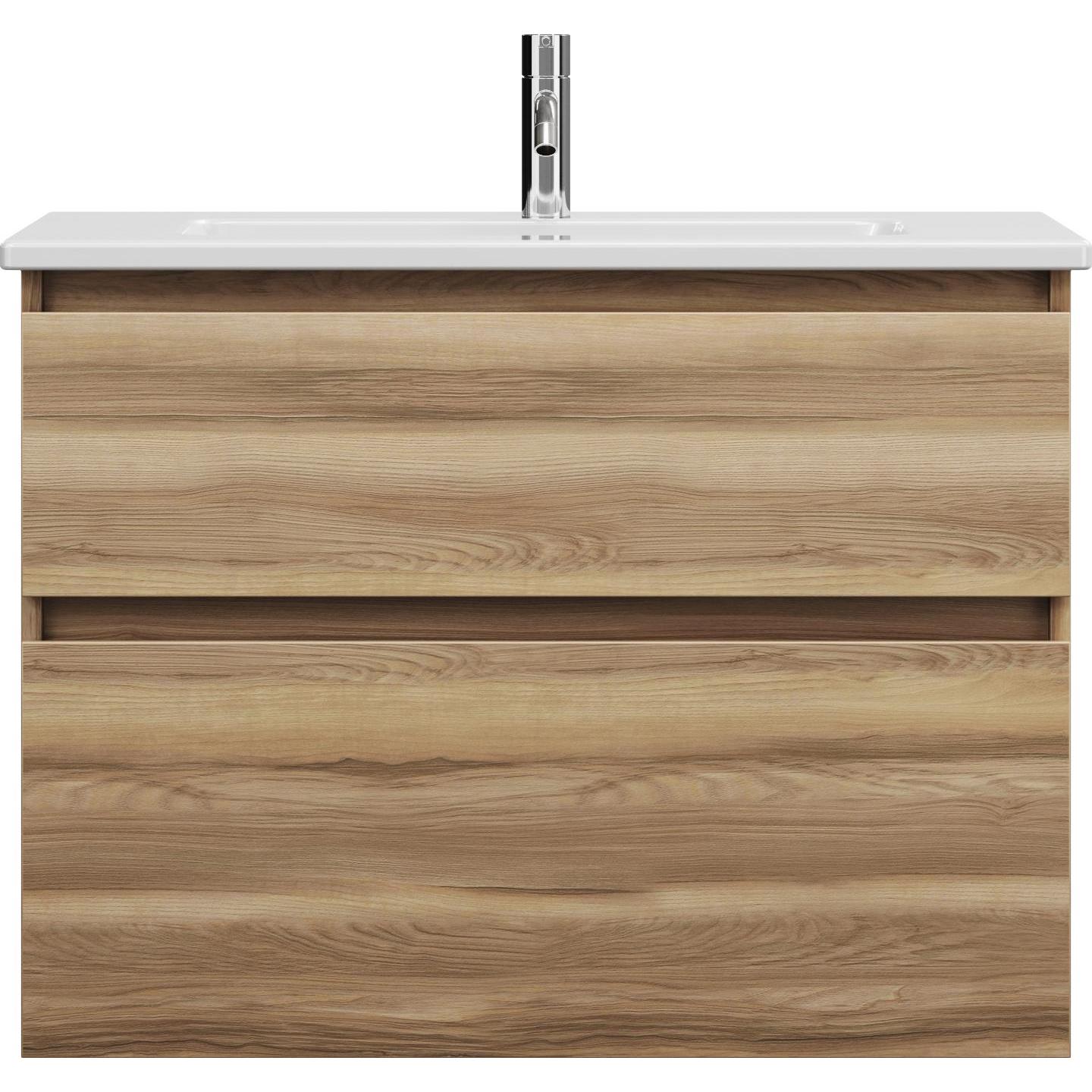 burgbad, Badmöbelset, Lin20 tiefes Keramik-Waschtisch inklusive Waschtischunterschrank 2 Auszüge, 830x415x622mm