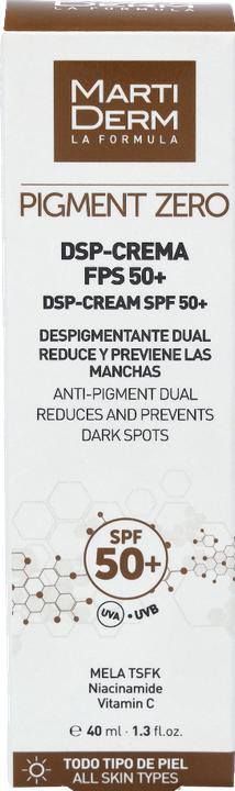 Actual product image Martiderm Pigment Zero DSP Cream SPF50+ (Suntan cream, SPF 50, 40 ml)