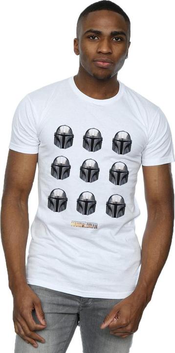 Actual product image Star Wars Mens The Mandalorian Helmet Pattern T-Shirt (XXL)