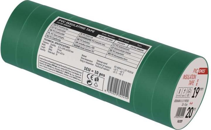 Actual product image Emos Insulating tape PVC 19mm/20m green, 10 pcs. (19 mm)
