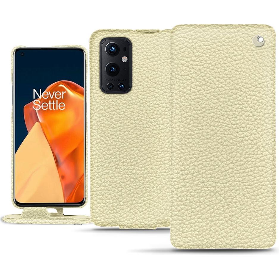 Noreve Lederschutzhülle vertikal (OnePlus 9 Pro), Smartphone Hülle, Weiss