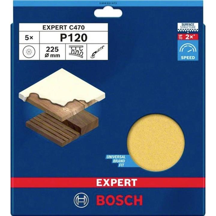 Actual product image Bosch Professional Zubehör EXPERT C470 Sandpaper, 225 mm, G 120, 5 pieces (120)