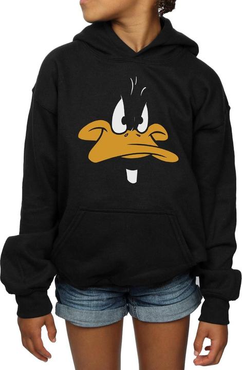 Immagine prodotto Looney Tunes Daffy Duck Big Face Felpa con Cappuccio Ragazze (140, 146)