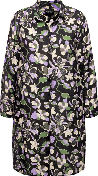 Actual product image Ulla Popken Floral Button-Down Long Sleeve Tunic Dress (42, 44)
