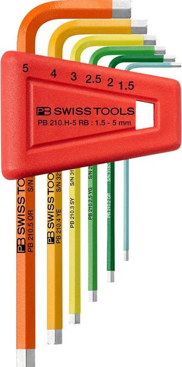 Produktbild PB Swiss Tools Innensechskantschlüsselsatz PB210H-5 RB