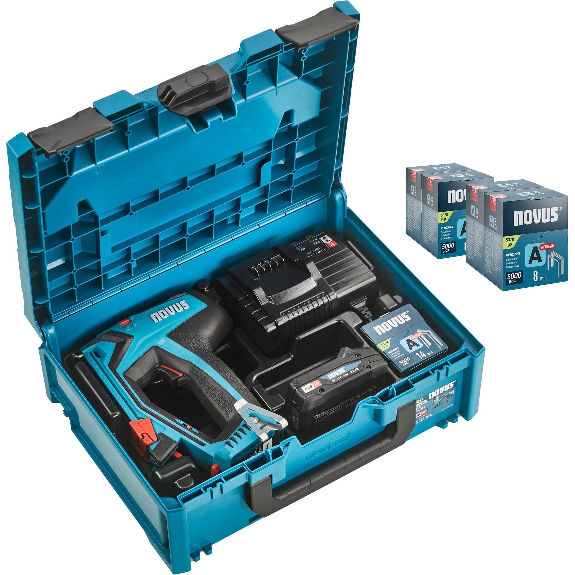 Novus Tools J-550 031-0375 Akkutacker Klammerntyp Typ 37, Typ 53 Klammernlänge (031-0375)