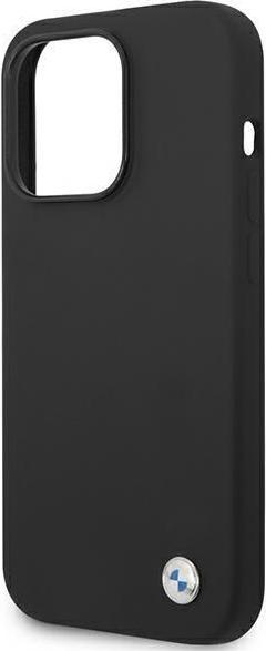 Produktbild BMW Hülle BMHCP14XSILBK "iPhone 14 Pro Max 6.7" schwarz/schwarzes Silikon-Metall-Logo (Apple iPhone 14 Pro Max)